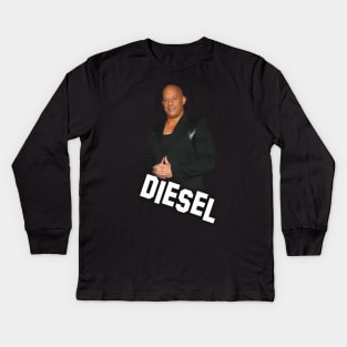 Vin Diesel - Inscription Diesel - Digital art #8 Kids Long Sleeve T-Shirt